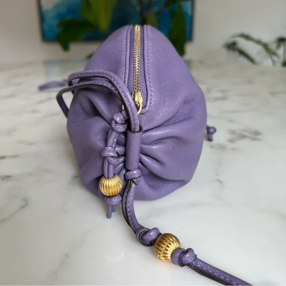 Tory Burch Beaded Strap Soft Mini Crossbody Bag in Purple Cosmos Leather